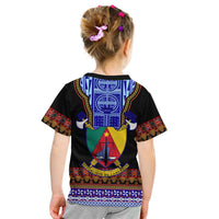 Cameroon T Shirt KID Atoghu Pattern Black Style - Wonder Print Shop