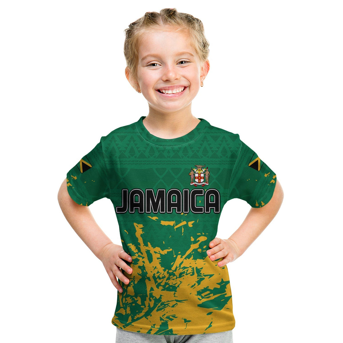 Jamaica Athletics T Shirt Jamaican Flag With African Pattern Sporty Style - Wonder Print Shop