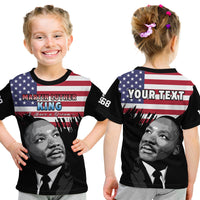 (Custom Personalised) United States T Shirt KID United States Happy MLK Day Flag Grunge Style - Wonder Print Shop