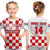 (Custom Text And Number) Croatia Football T Shirt KID Hrvatska Checkerboard Red Version - Wonder Print Shop