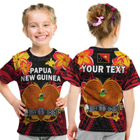 Custom Personalised Papua New Guinea T Shirt KID PNG Bird Of Paradise Polynesian Pattern - Wonder Print Shop