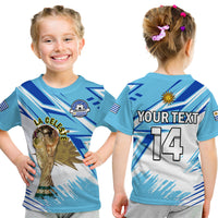 (Custom Text And Number) Uruguay Football T Shirt KID La Celeste WC 2022 Sporty Style - Wonder Print Shop