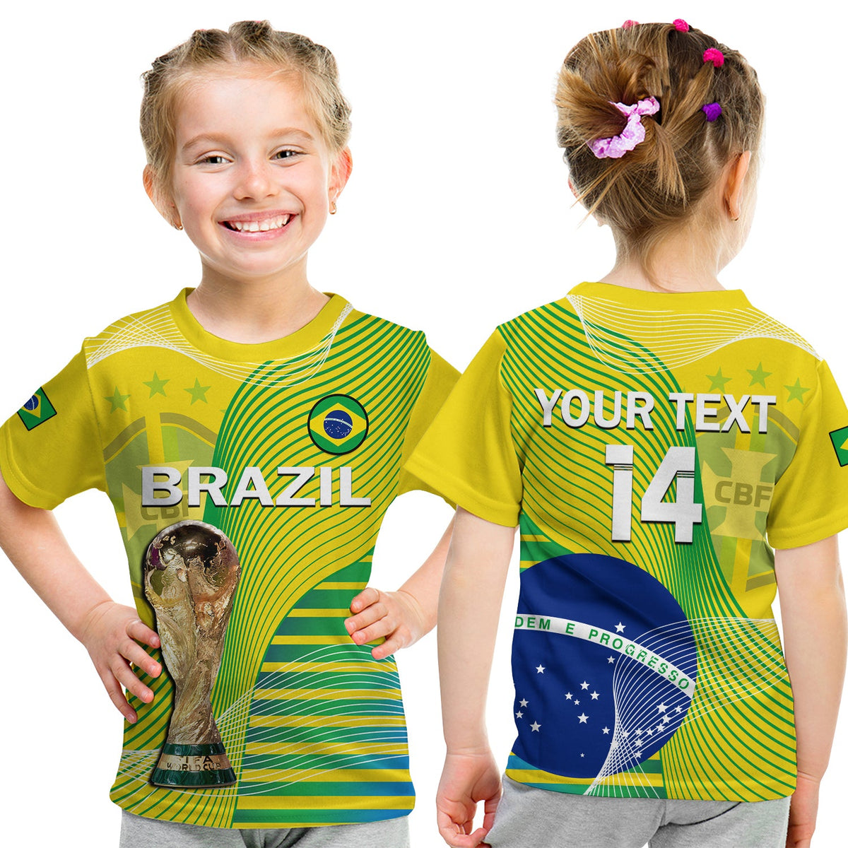 Custom Brazil Football T Shirt Canarinha Champions WC 2022 - Wonder Print Shop