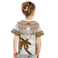 Custom Text And Number Fiji Rugby T Shirt Pacific The Bati Brown Fijian Tapa - Wonder Print Shop