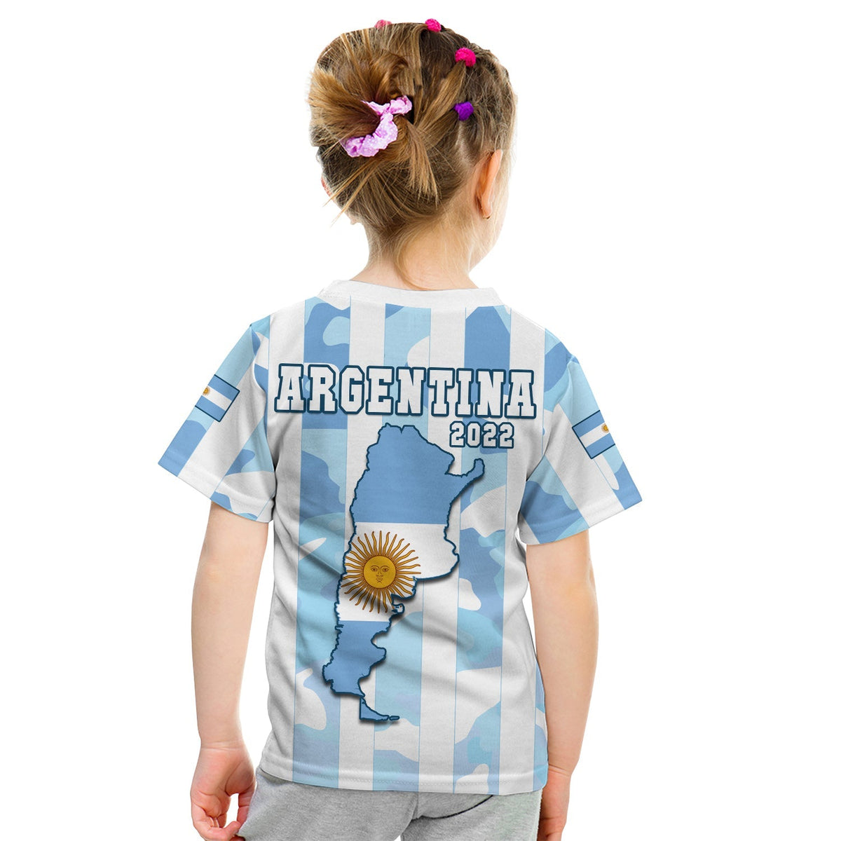 Argentina Football T Shirt KID AFA Champions 2022 Sporty Style - Wonder Print Shop