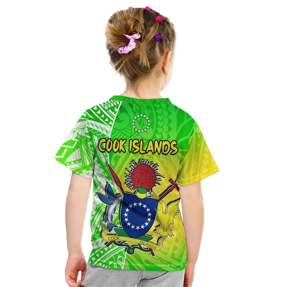 Happy Mangaia Gospel Day T shirt KID Cook Islands Coat of Arms Polynesian Pattern - Wonder Print Shop