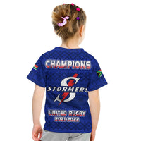 Stormers South Africa Rugby T Shirt We Are The Champions URC African Pattern - Wonder Print Shop