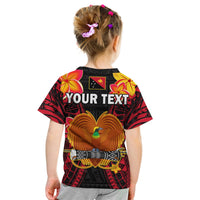 Custom Personalised Papua New Guinea T Shirt KID PNG Bird Of Paradise Polynesian Pattern - Wonder Print Shop