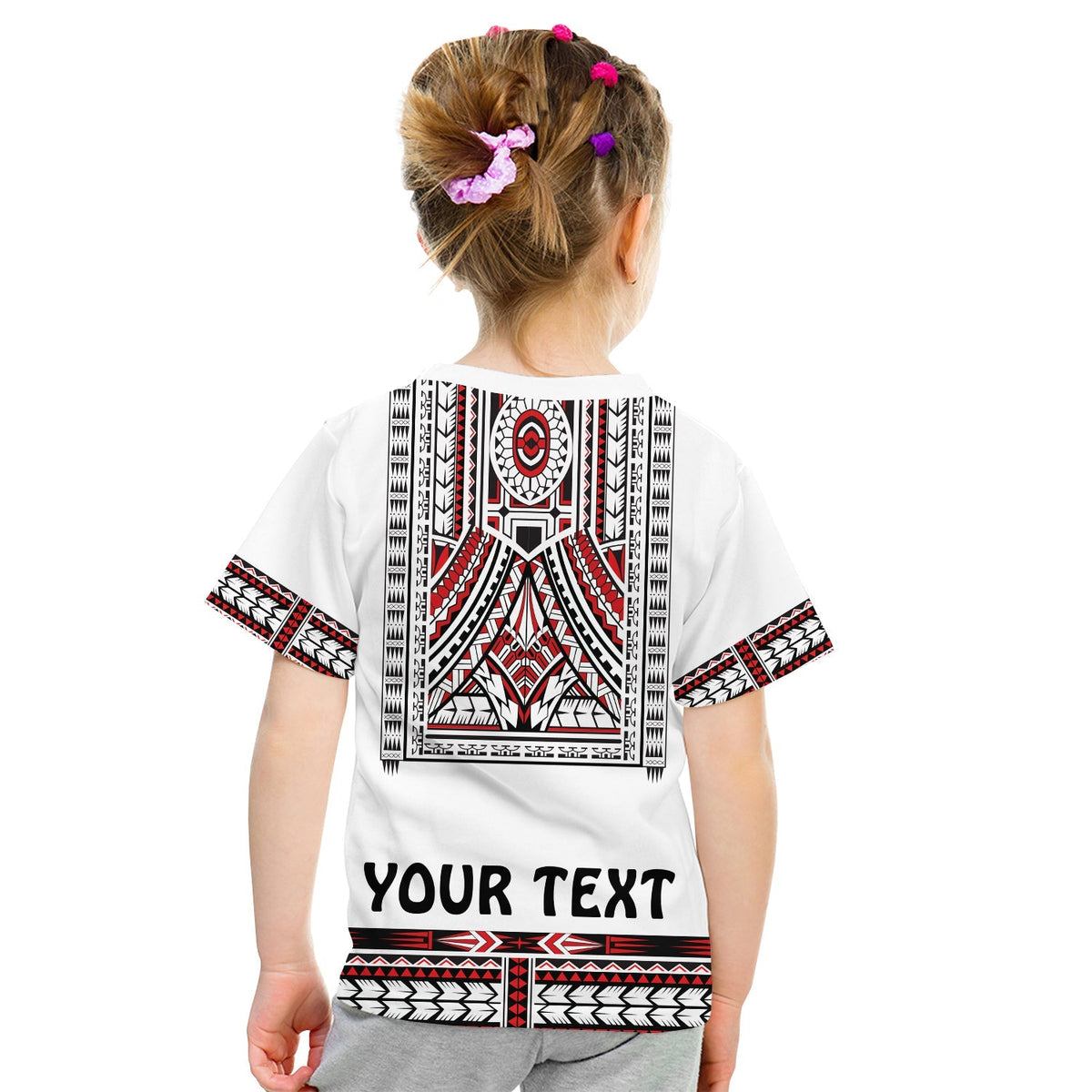 Custom Personalised Polynesian T Shirt KID Dashiki With Polynesian Tattoo Royal Version - Wonder Print Shop