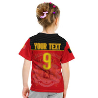 (Custom Text And Number) Belgium Football 2022 T Shirt KID De Rode Duivels Sporty Style - Wonder Print Shop