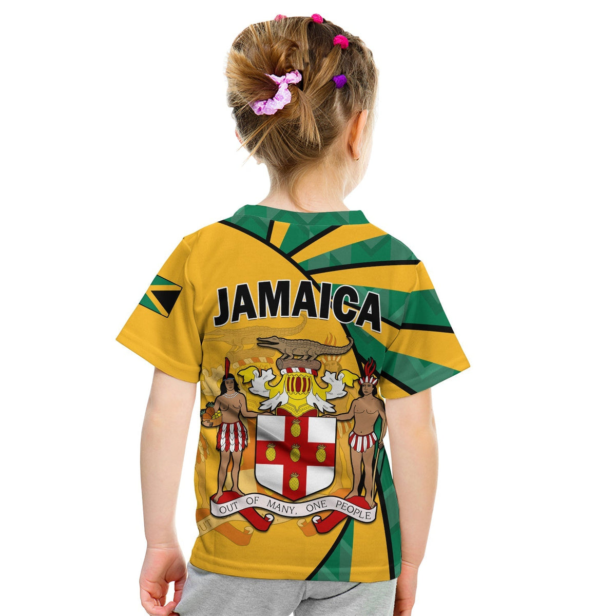 Jamaica Athletics T Shirt KID Jamaican Flag Mix Lion Sporty Style - Wonder Print Shop