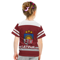Latvia Hockey 2023 T Shirt KID Red Sporty Style - Wonder Print Shop
