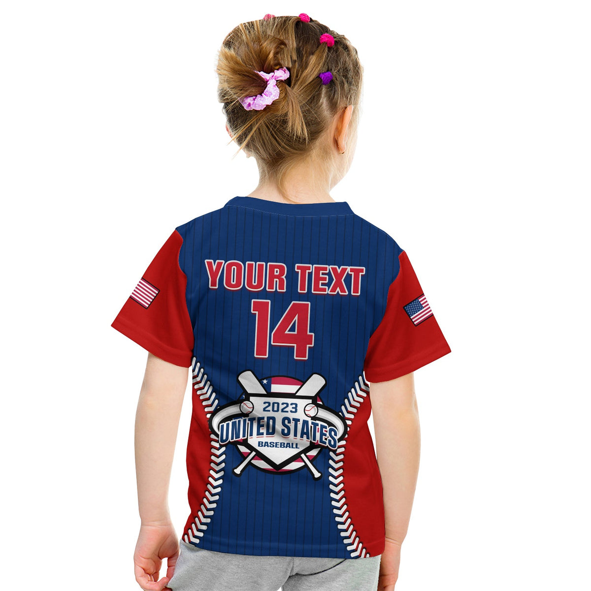 (Custom Text And Number) United States T Shirt KID USA Baseball Sporty Style - Wonder Print Shop
