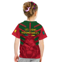 Cameroon Football T Shirt KID Les Lions Indomptables Red World Cup 2022 - Wonder Print Shop