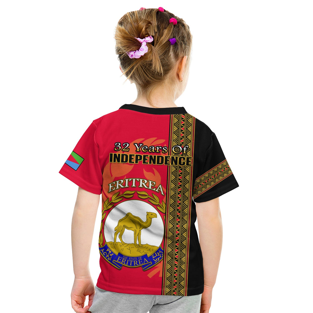 Eritrea T Shirt KID African Pattern Happy Independence Day Version Black - Wonder Print Shop
