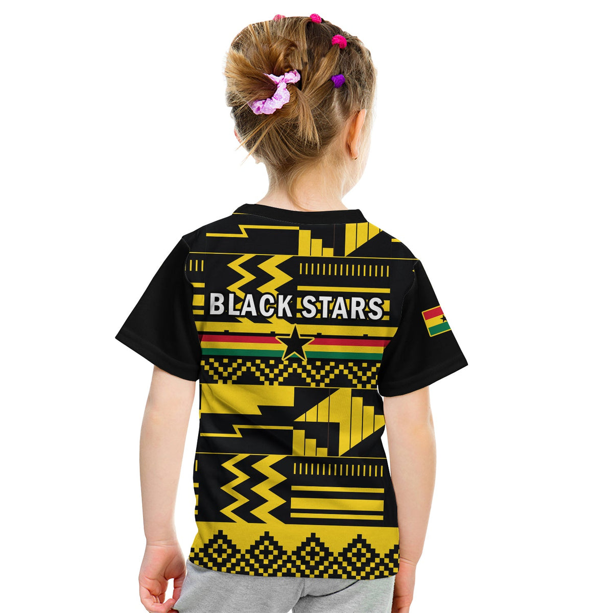 Ghana Football T Shirt Black Stars Kente World Cup 2022 Yellow - Wonder Print Shop