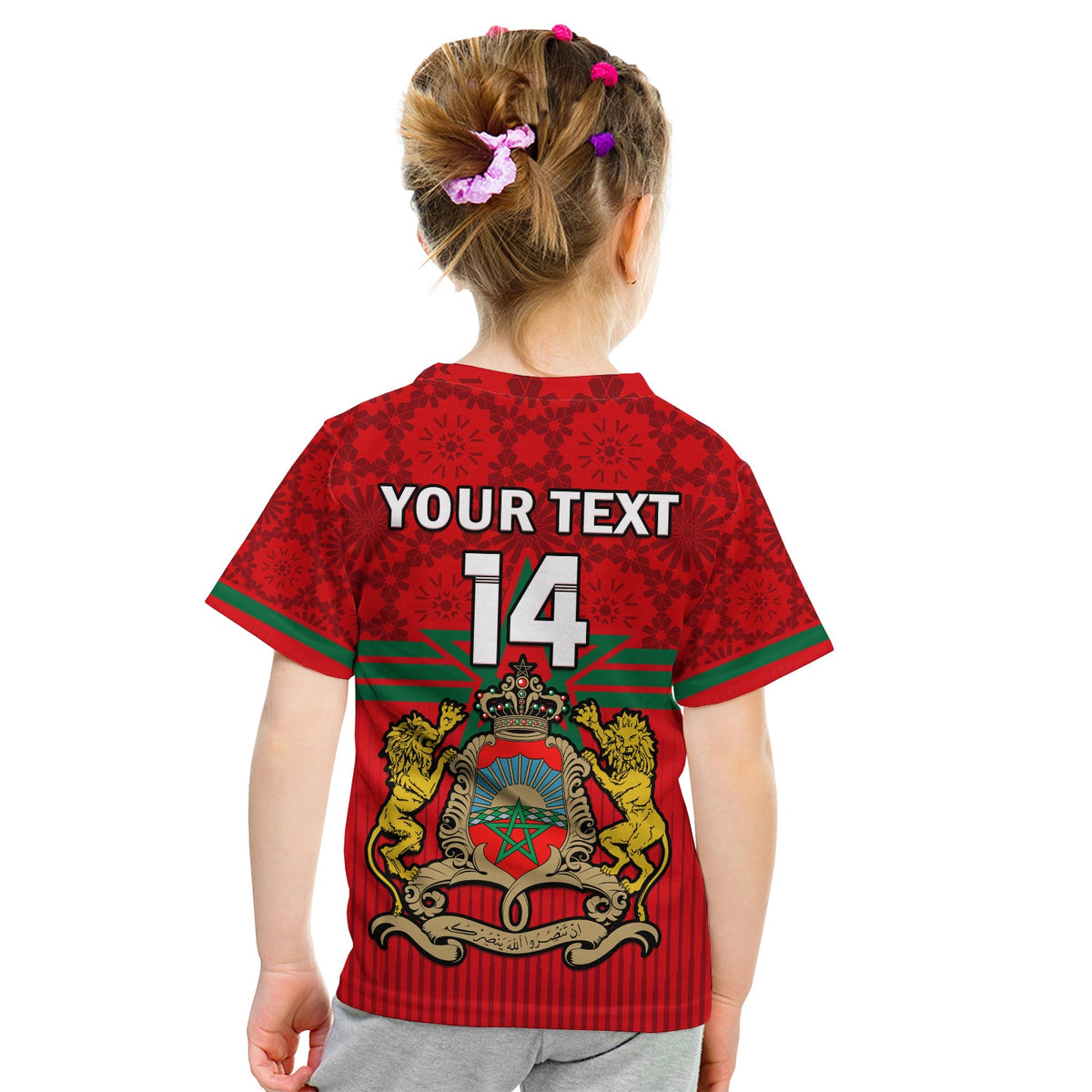 Custom Morocco Football T Shirt World Cup 2022 Red Moroccan Pattern - Wonder Print Shop