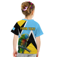 Custom Saint Lucia T Shirt Saint Lucian Parrot Simple Style - Wonder Print Shop