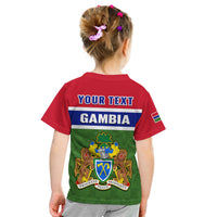 (Custom Personalised) Gambia T Shirt KID Happy 58th Independence Anniversary Flag Style - Wonder Print Shop