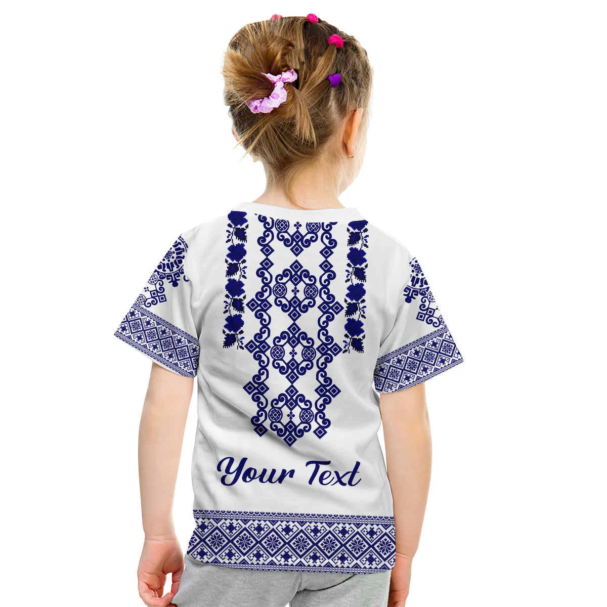 Custom Ukraine T Shirt Navy Ukrainian Folk - Wonder Print Shop