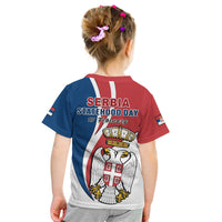Serbia T Shirt KID Happy Serbian Statehood Day With Coat Of Arms - Wonder Print Shop