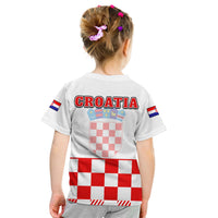 Croatia Football T Shirt KID Hrvatska Checkerboard Red Version - Wonder Print Shop