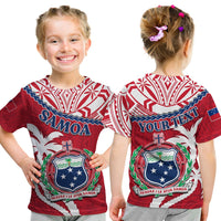 Custom Samoa T Shirt Samoan Coat Of Arms With Coconut Red Style - Wonder Print Shop
