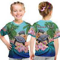 Custom Polynesian Turtle Coconut Tree And Orchids T Shirt - Wonder Print Shop