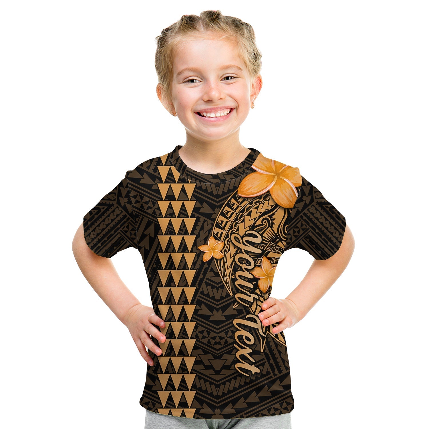 Custom Personalised Hawaii T Shirt KID Kakau Kanaka Maoli Combine Polynesian Shark Ver.01 - Wonder Print Shop