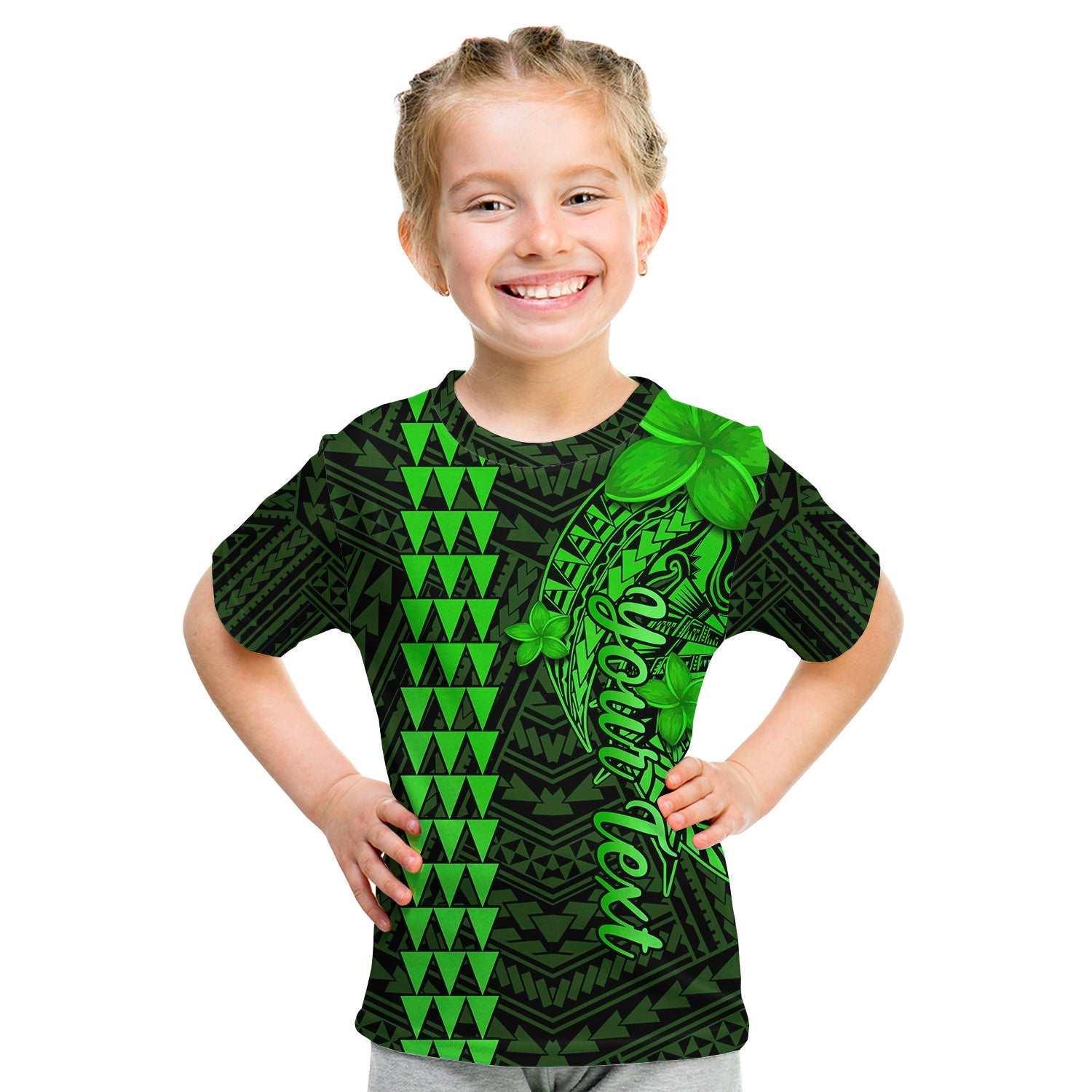 Custom Personalised Hawaii T Shirt KID Kakau Kanaka Maoli Combine Polynesian Shark Ver.02 - Wonder Print Shop