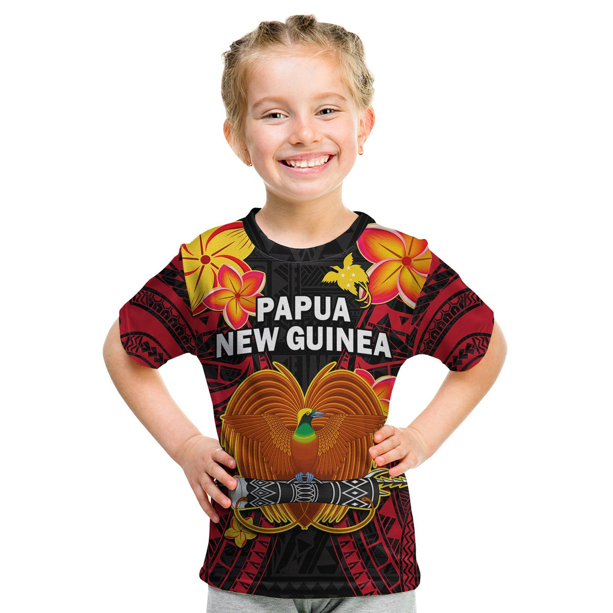 Custom Papua New Guinea T Shirt PNG Bird Of Paradise Polynesian Pattern - Wonder Print Shop