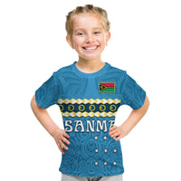 Custom Personalised Sanma Province T Shirt KID Vanuatu Pig Tusk Polynesian Flag Style - Wonder Print Shop