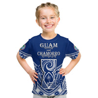 Kids graphic T-shirt in blue with front Guam & Chamorro Heritage Day print