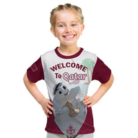 Custom Qatar T Shirt Laeeb Mascot World Cup 2022 Welcome To Qatari - Wonder Print Shop
