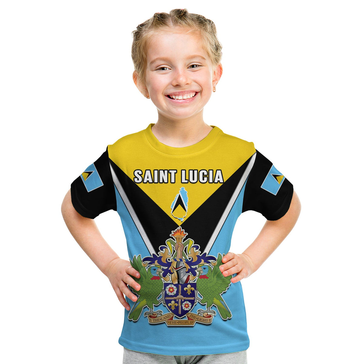 Custom Saint Lucia T Shirt Happy 44 Years Of Independence - Wonder Print Shop