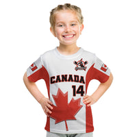 (Custom Text And Number) Canada Baseball 2023 T Shirt KID Canadian Maple Leaf Sporty - Wonder Print Shop