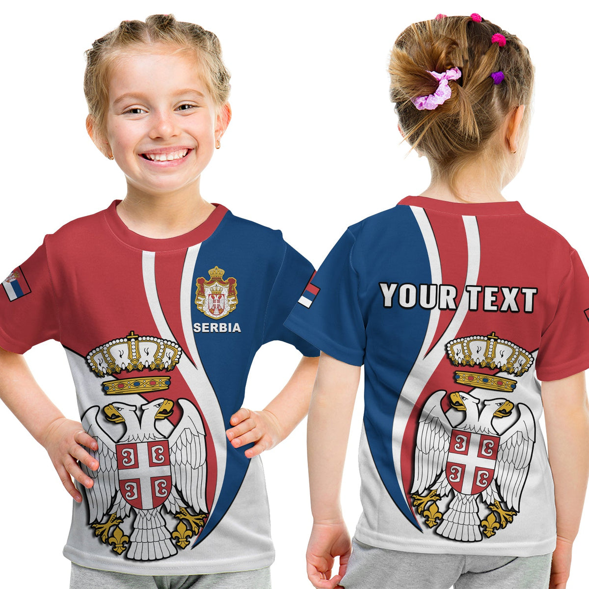 Custom Serbia T Shirt Happy Serbian Statehood Day With Coat Of Arms - Wonder Print Shop