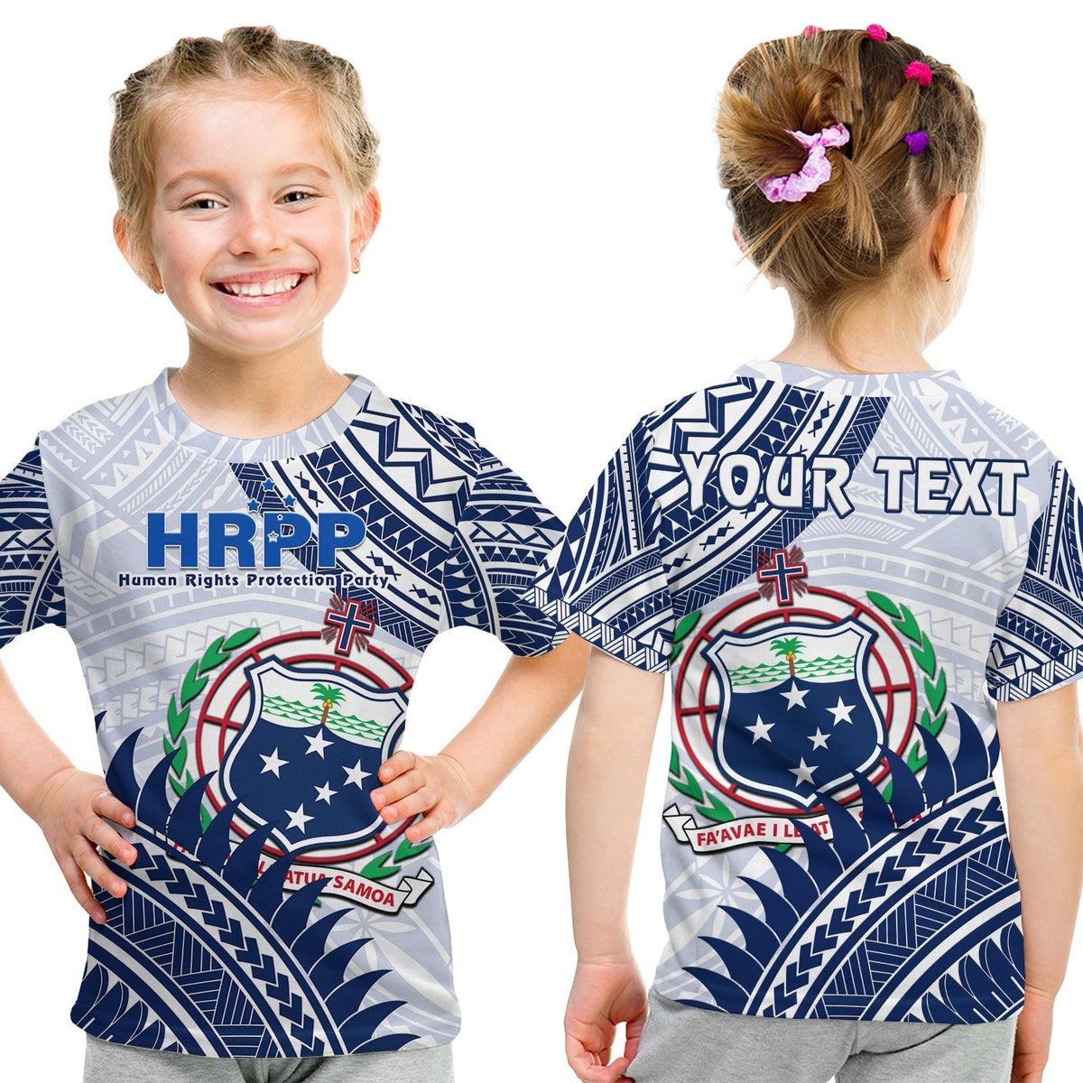 Custom HRPP Samoa T Shirt Samoan Coat Of Arms Polynesian Pattern - Wonder Print Shop