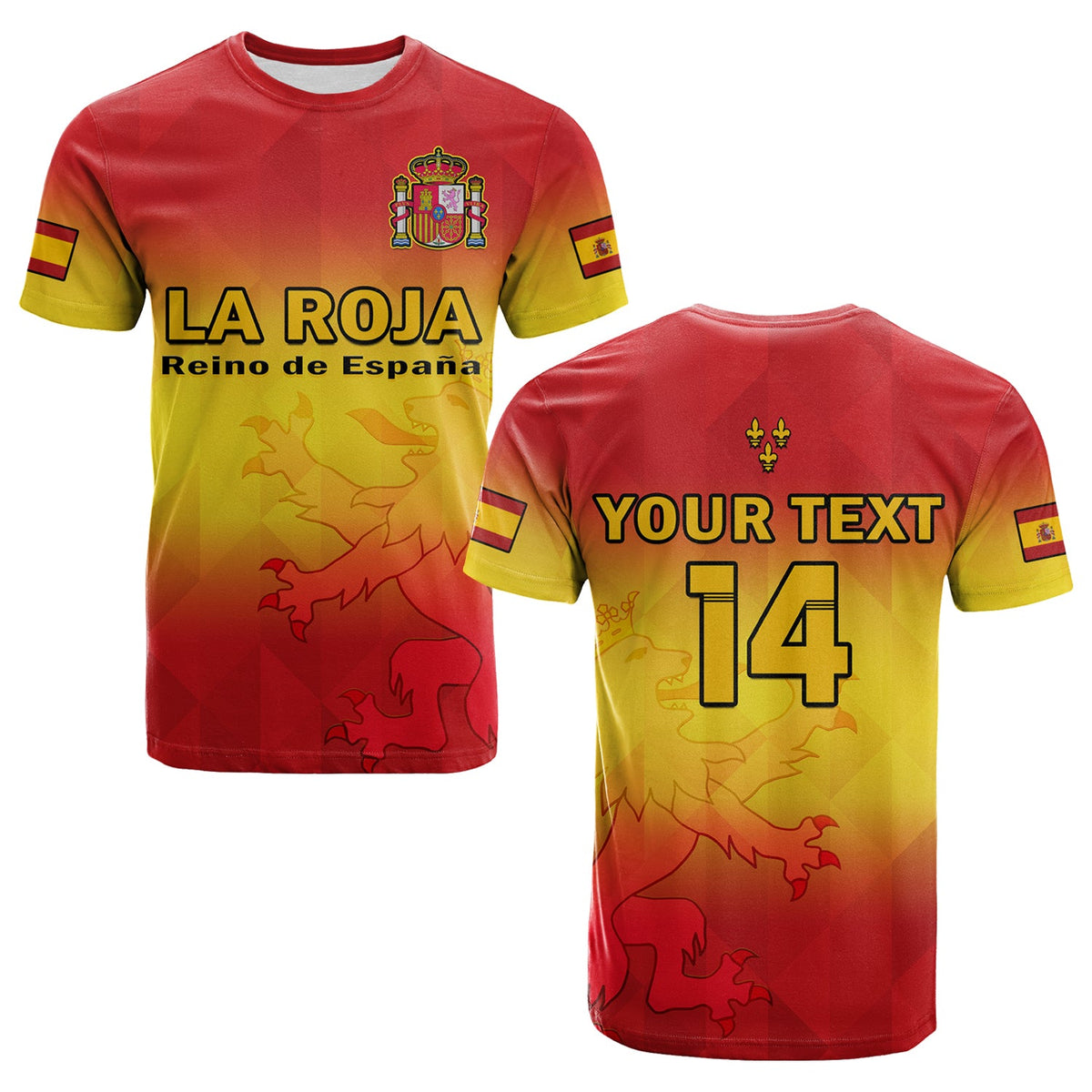 Custom Spain Football T Shirt La Roja World Cup 2022 - Wonder Print Shop