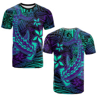 Custom Polynesian T Shirt Purple Paradise Hawaiian Tribal Hammerhead Shark - Wonder Print Shop