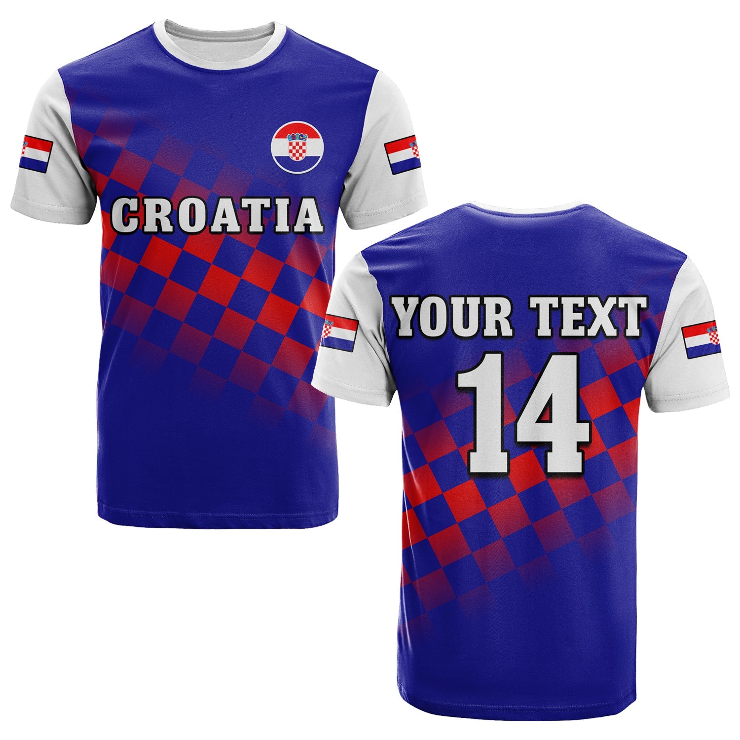 custom-text-and-number-croatia-football-t-shirt-hrvatska-checkerboard-blue-version