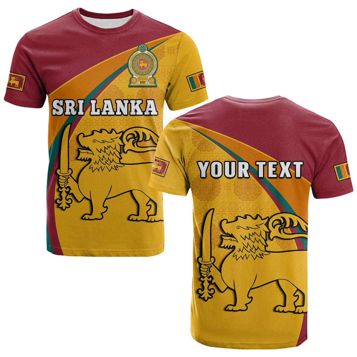 Custom Sri Lanka T Shirt Sri Lankan Pattern Happy 75 Years Of Independence - Wonder Print Shop
