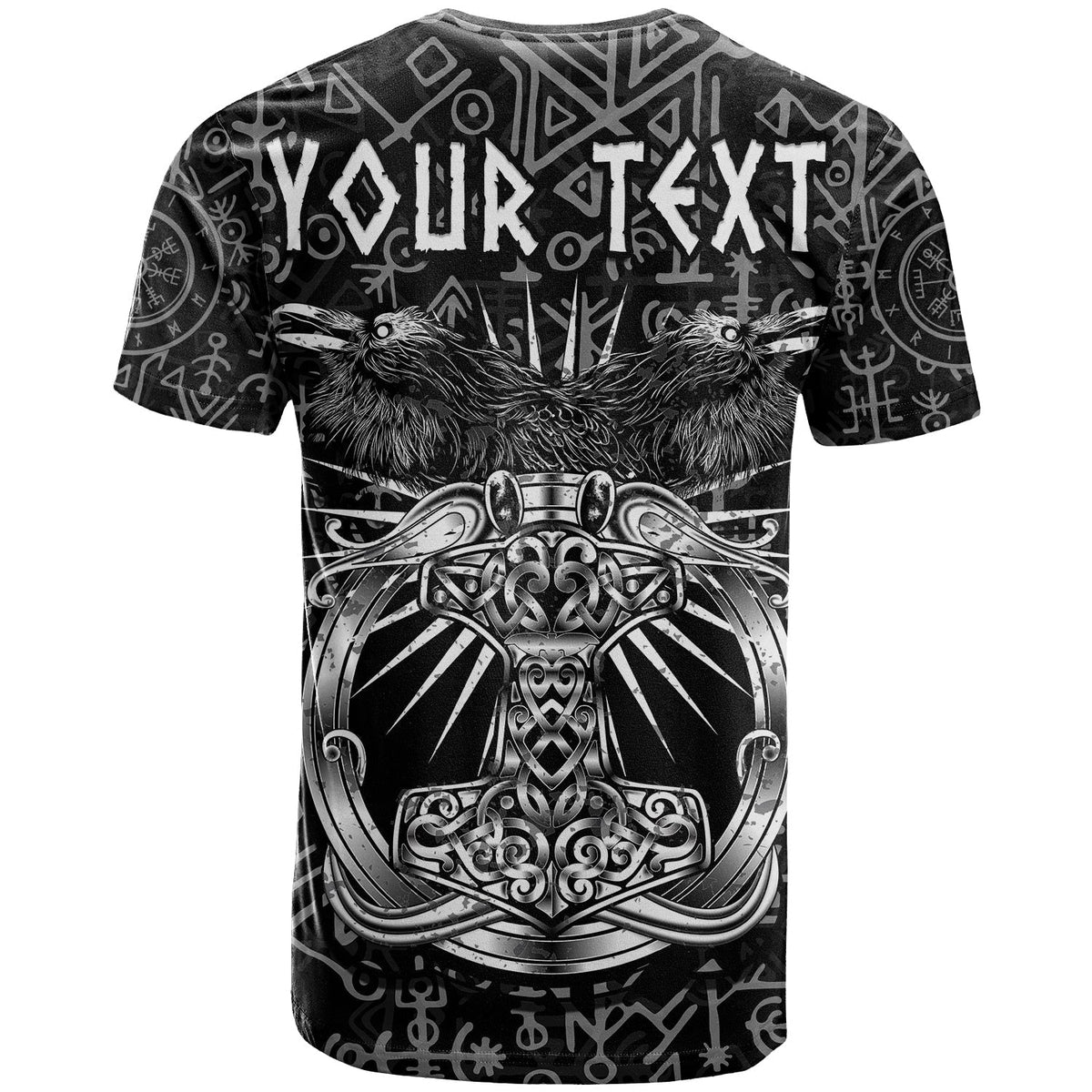 Custom Viking Dad T Shirt Happy Fathers Day Style Runes and Mjolnir LT13 - Wonder Print Shop