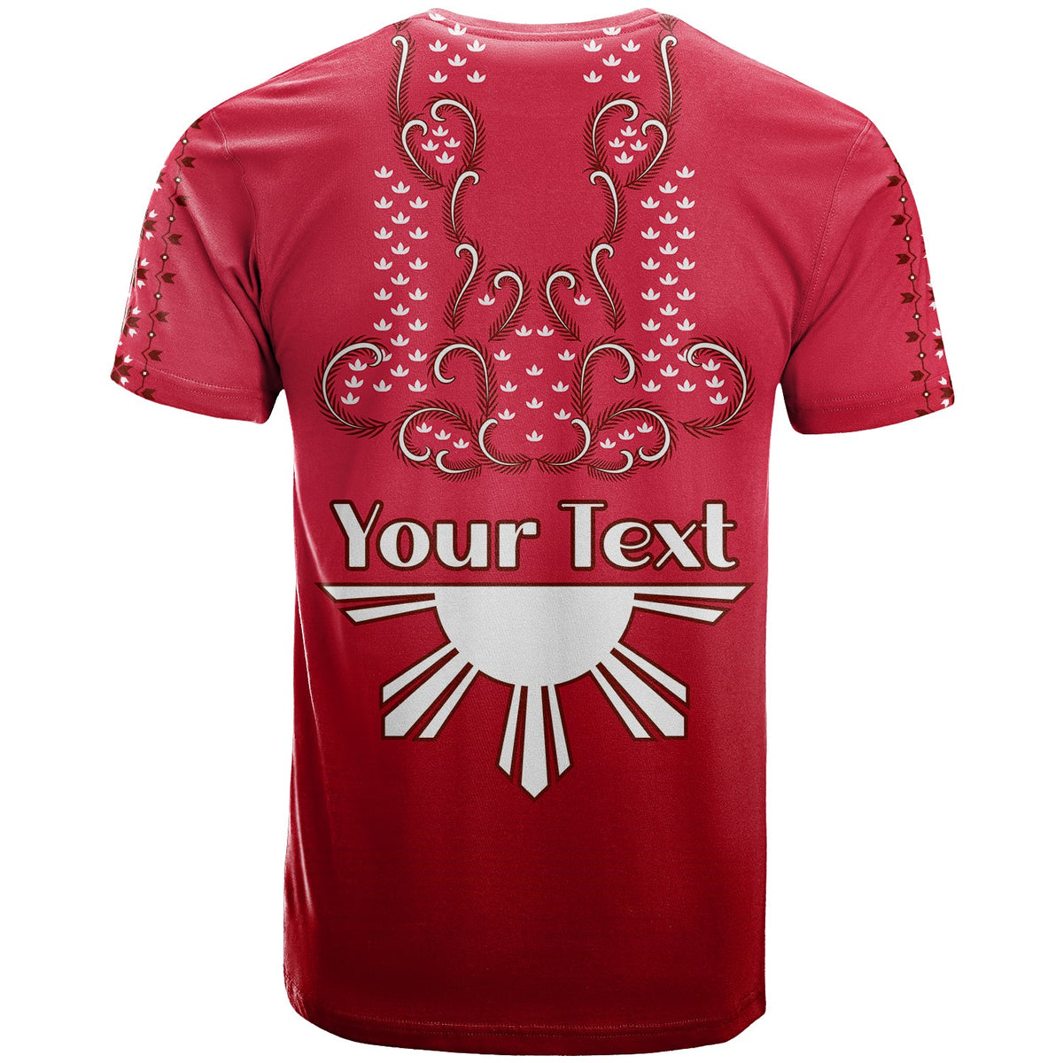 Custom Philippines T Shirt Sun Filipino Red Barong LT13 - Wonder Print Shop