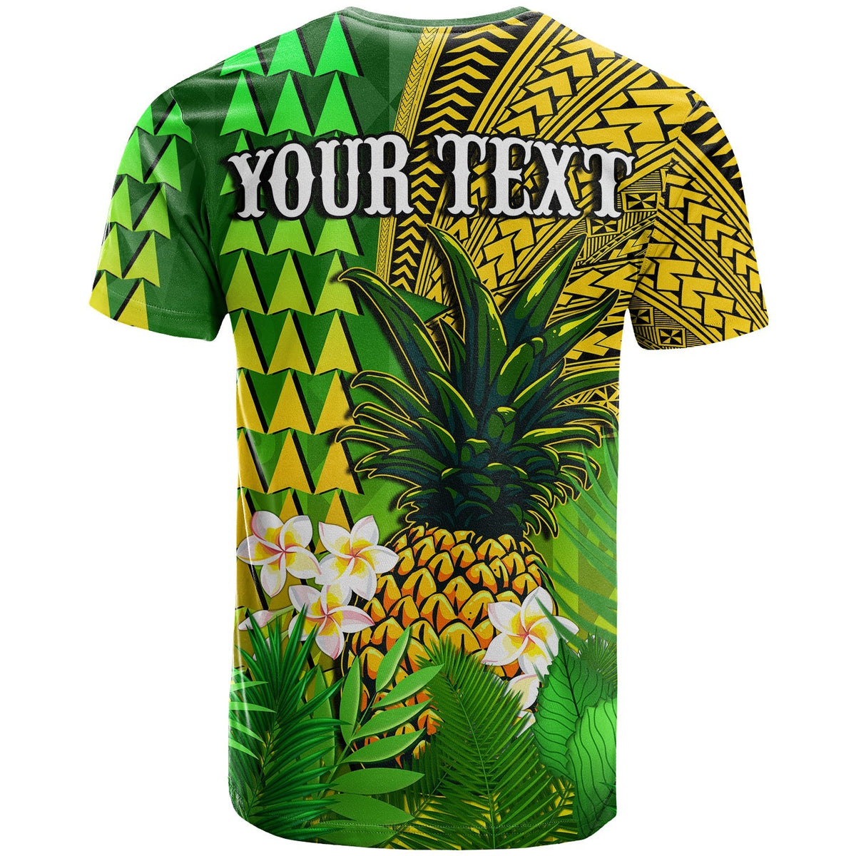 Custom Hawaii Pineapple T Shirt Plumeria Frangipani Mix Tribal Pattern LT13 - Wonder Print Shop