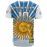 Custom Argentina Football T Shirt The Sun WC2022 Soccer Vamos La Albiceleste LT13 - Wonder Print Shop