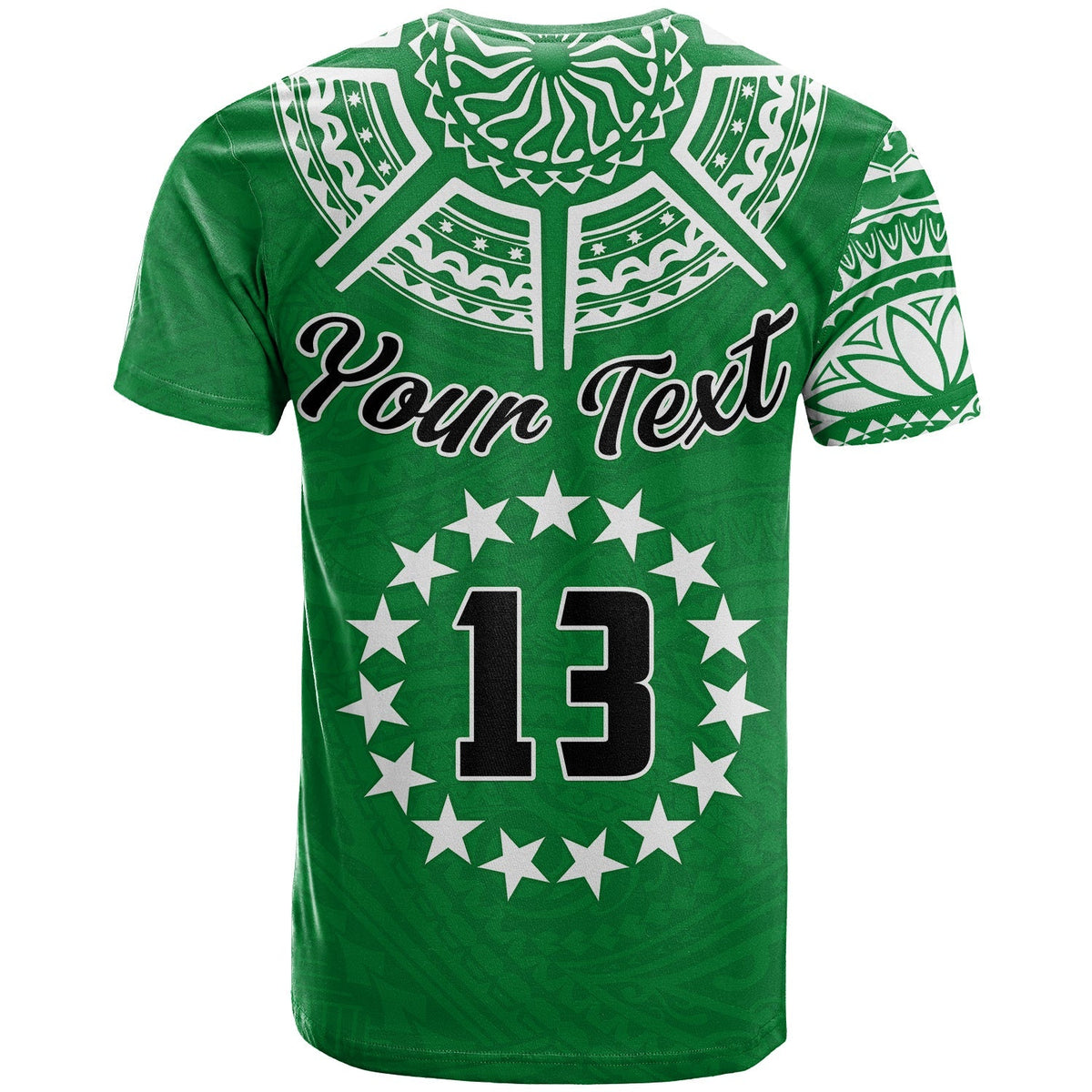 Custom Cook Islands Tatau T Shirt Symbolize Passion Stars Version Green LT13 - Wonder Print Shop