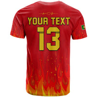 Custom Portugal Football T Shirt Champions Soccer World Cup My Heartbeat Fire LT13 - Wonder Print Shop
