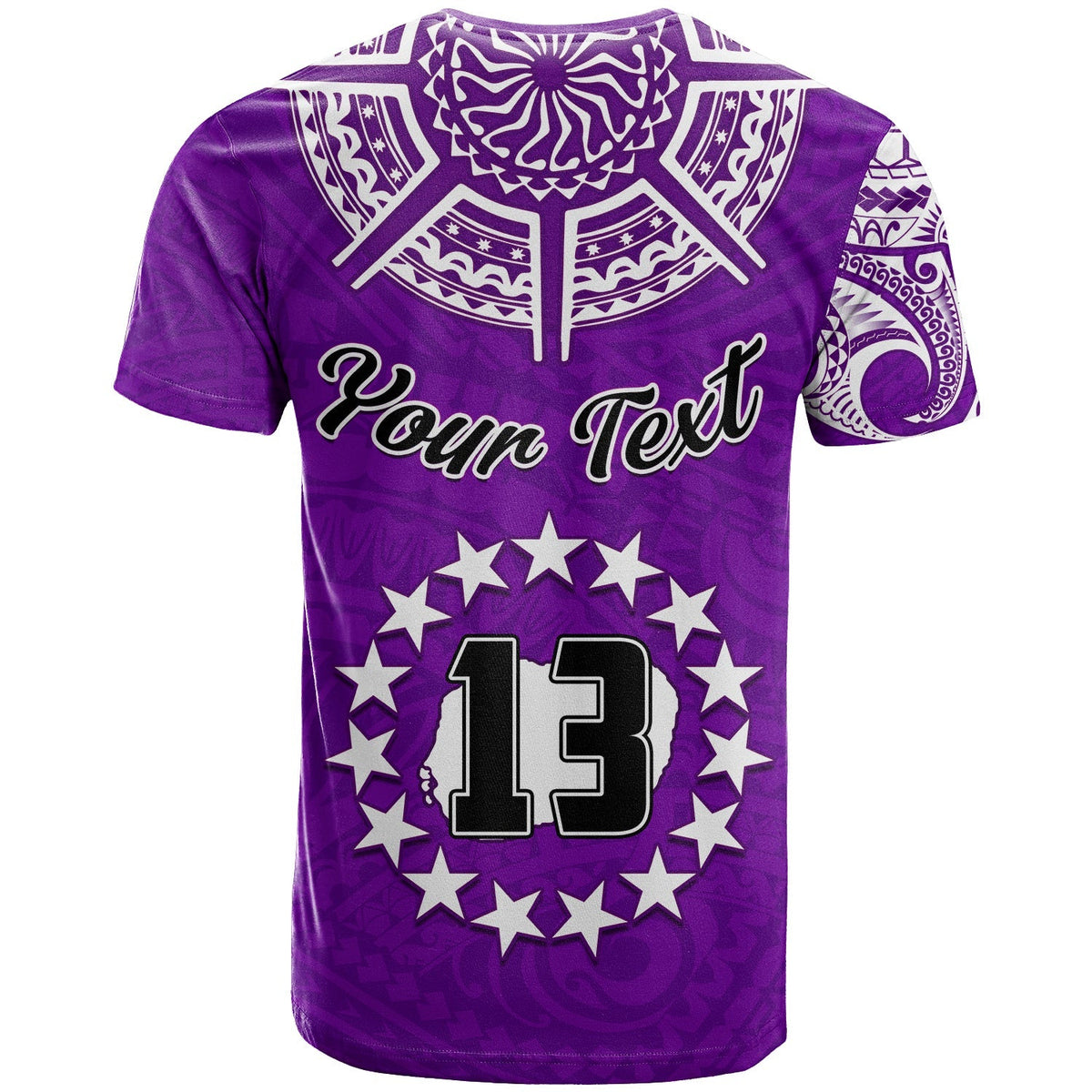 Custom Rarotonga Cook Islands T Shirt Turtle and Map Style Purple LT13 - Wonder Print Shop