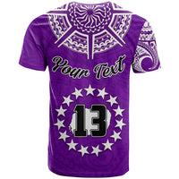 Custom Rarotonga Cook Islands T Shirt Turtle and Map Style Purple LT13 - Wonder Print Shop